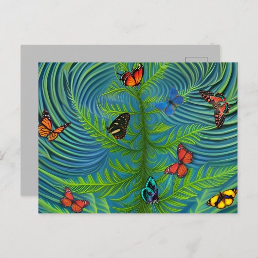 Abstracte Butterfly Dream Garden Briefkaart (Voorkant / Achterkant)