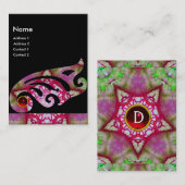 ABSTRACTE BUTTERFLY WING, PAARSE RODE STAR MONOGRA VISITEKAARTJE (Voorkant / Achterkant)