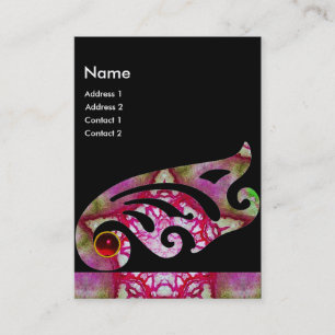 ABSTRACTE BUTTERFLY WING, PAARSE RODE STAR MONOGRA VISITEKAARTJE