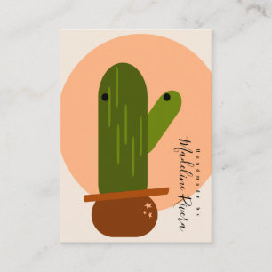 Abstracte Cactus Artisan Earring Display Cards Contactkaartje