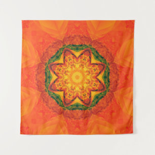 Abstracte caleidoscoop oranje achtergrond. Mooi Wandkleed