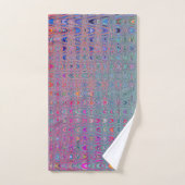 Abstracte caleidoscopische retro boemerang golven bad handdoek (Handdoek)