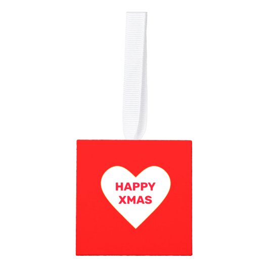 Abstracte camera diamant en kersthart kubus ornament (Voorkant)