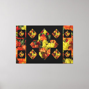 Abstracte Canvas Kunst met Plusteken Anjer (60 X 4