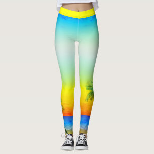 Abstracte Caribische tropische hemelzee Leggings