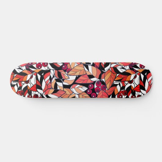 Abstracte cartoon laat bessen zwart skateboard (Horizontaal)