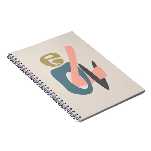 Abstracte cartoon moderne LOVE-tekst Valentijnsdag Notitieboek (Rechterzijde)