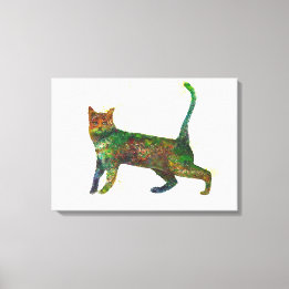 Abstracte Cat Fantasy Canvas Afdruk