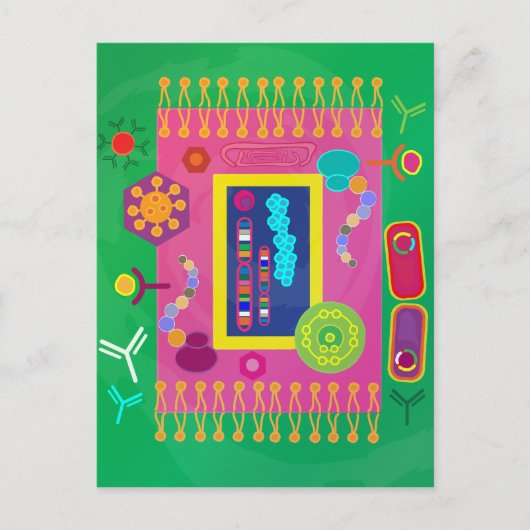 Abstracte-celbiologie-matisstijl Briefkaart (Voorkant)