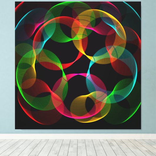 Abstracte cellen canvas afdruk (Insitu (Houten vloer))