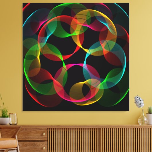 Abstracte cellen canvas afdruk (Insitu (Woonkamer))