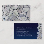 Abstracte cellen - Moeder van parels op blauw Visitekaartje (Voorkant / Achterkant)