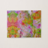 Abstracte challenge puzzel in roze & groen (Horizontaal)