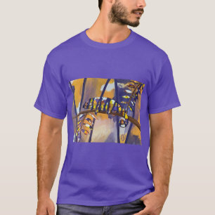 Abstracte Chameleon in Paars Oranje geel op T - sh T-shirt