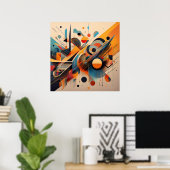 Abstracte chaos en orde – geometrische kunst poster (Thuiskantoor)