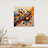 Abstracte chaos en orde – geometrische kunst poster (Keuken)