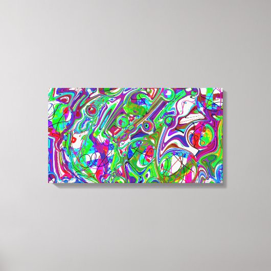 Abstracte Chaos Kleurrijke Kunst Canvas Afdruk (Voorkant)
