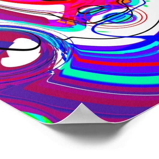 Abstracte Chaos Kleurrijke Kunst Poster (Hoek)