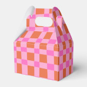 Abstracte Checker Pink Custom 21st Verjaardag Beda Bedankdoosjes (Achterkant)