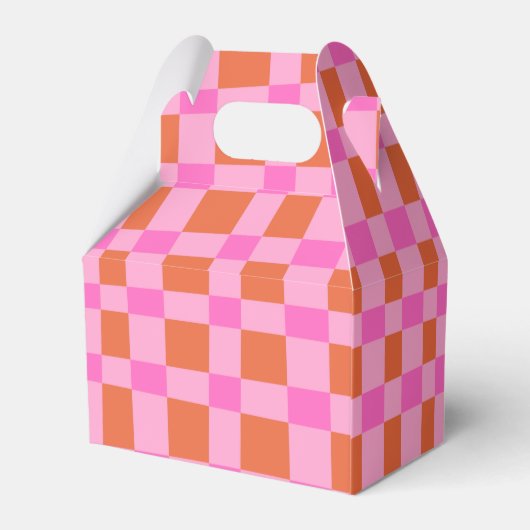 Abstracte Checker Pink Custom 21st Verjaardag Beda Bedankdoosjes (Achterkant)