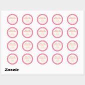 Abstracte Checker Pink Custom 21st Verjaardag Beda Ronde Sticker (Vel)