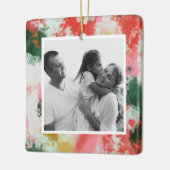 Abstracte Cheer kerstvakantie foto Keramisch Ornament (Links)