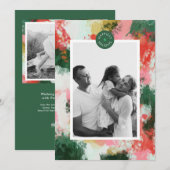 Abstracte Cheer kerstvakantie fotokaart Feestdagenkaart (Voorkant / Achterkant)