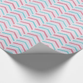 Abstracte Cherry en Blue Faded Chevron Pattern Cadeaupapier (Hoek)