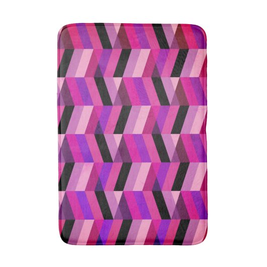Abstracte chevron/visgraat | Paars & Violet Badmat (Voorkant Verticaal)