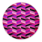 Abstracte chevron/visgraat | Paars & Violet Keramische Knop (Voorkant)
