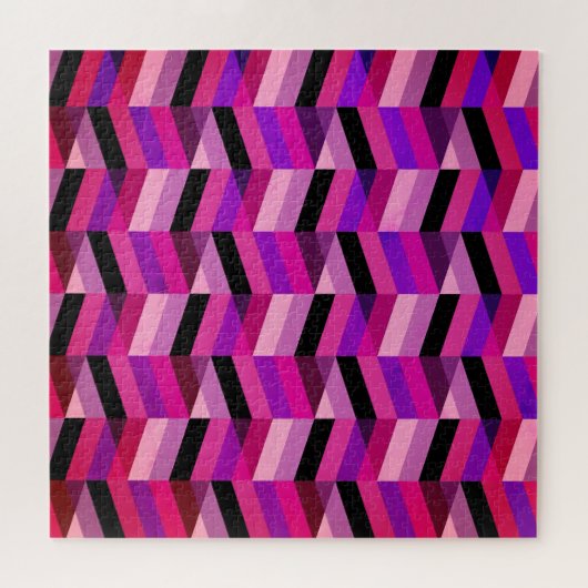 Abstracte chevron/visgraat | Paars & Violet Legpuzzel (Horizontaal)