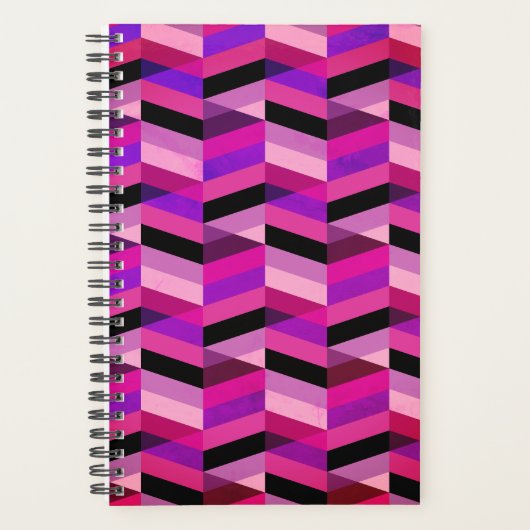 Abstracte chevron/visgraat | Paars & Violet Planner (Voorkant)