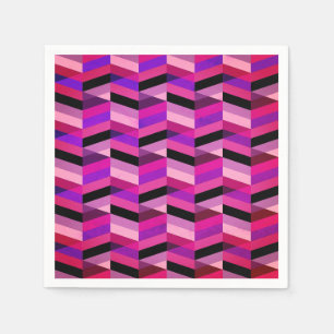 Abstracte chevron/visgraat Paars & Violet Servet