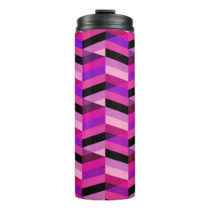 Abstracte chevron/visgraat   Paars & Violet Thermosbeker