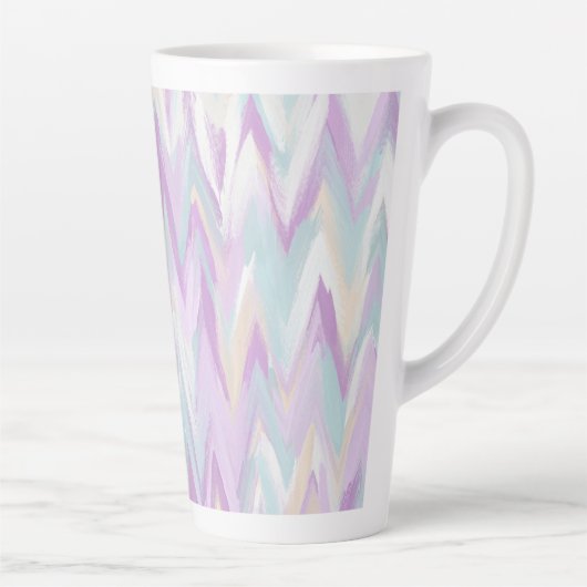 Abstracte Chevrons Latte Mok (Rechts)