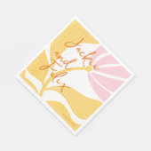 Abstracte chique retro kleurrijke bloemenbruiloft servet (Hoek)