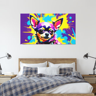 ABSTRACTE CHIUAHUA POPART CANVAS AFDRUK