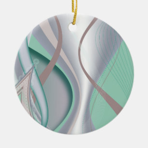 Abstracte chocolademunt tornado keramisch ornament