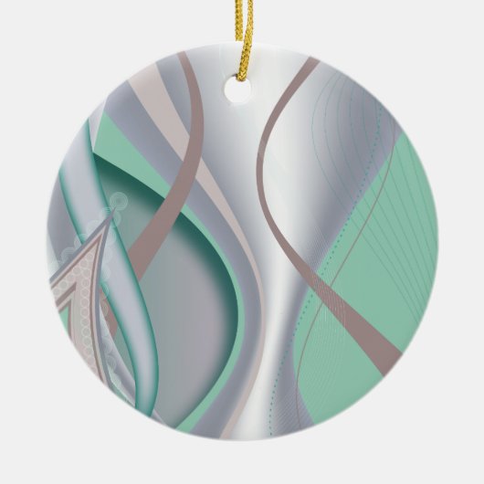 Abstracte chocolademunt tornado keramisch ornament (Voorkant)