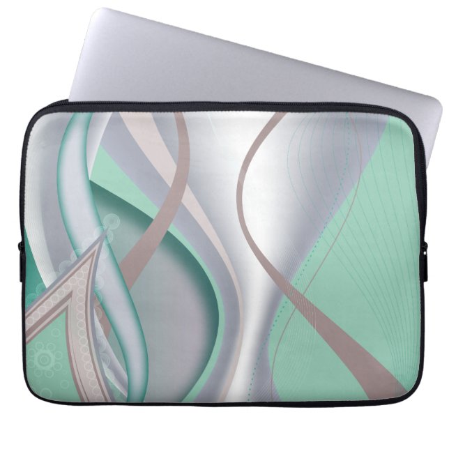 Abstracte chocolademunt tornado laptop sleeve (Voorkant)