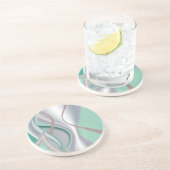 Abstracte chocolademunt tornado zandsteen onderzetter (Zijkant)