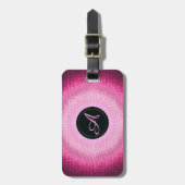 Abstracte cirkel roze vitrage texture.monogram. bagagelabel (Voorkant verticaal)
