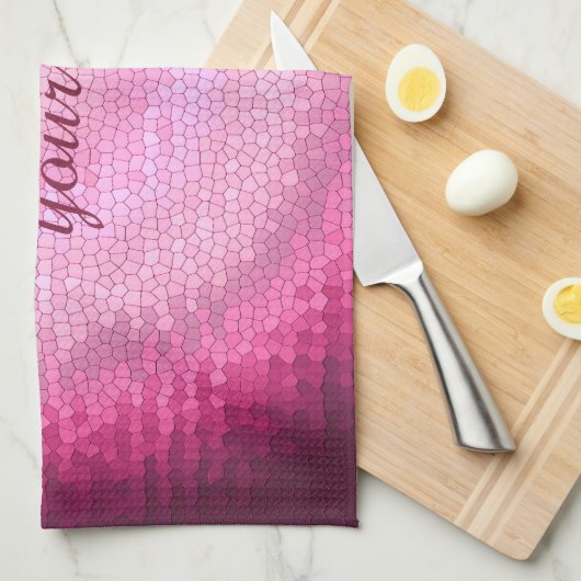 Abstracte cirkel vitrage roze textuur. theedoek (Quarter Fold)