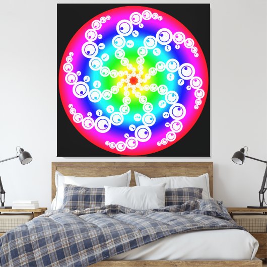 Abstracte cirkelcropper canvasprint canvas afdruk (Insitu (Slaapkamer))