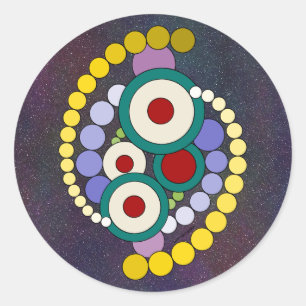Abstracte cirkelkunst ronde sticker