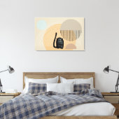 Abstracte cirkels Cat 8 Canvas Print (Insitu (Slaapkamer))