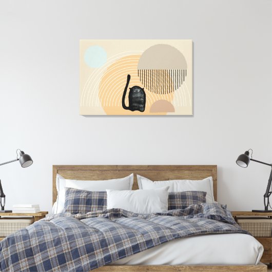 Abstracte cirkels Cat 8 Canvas Print (Insitu (Slaapkamer))