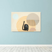 Abstracte cirkels Cat 8 Canvas Print (Insitu (Houten vloer))