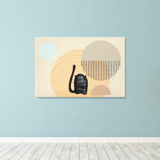 Abstracte cirkels Cat 8 Canvas Print (Insitu (Houten vloer))
