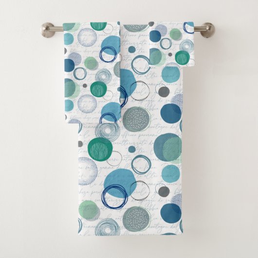 abstracte cirkels en blobs in eenvoudig ontwerp bad handdoek (Insitu)